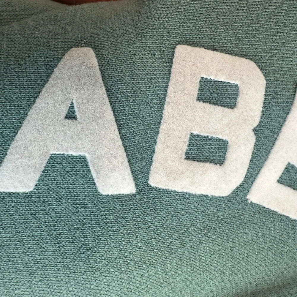 VTG Y2K Abercrombie Sherpa Lined Hoodie Full‎ Zip Teal Spellout Women's M Rare - Picture 7 of 11